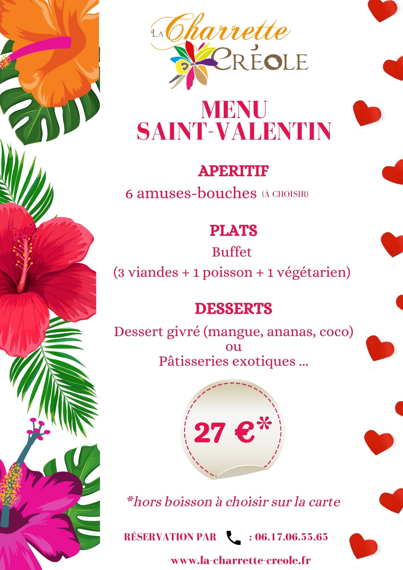 💝 Découvrez notre menu de la Saint-Valentin 💝